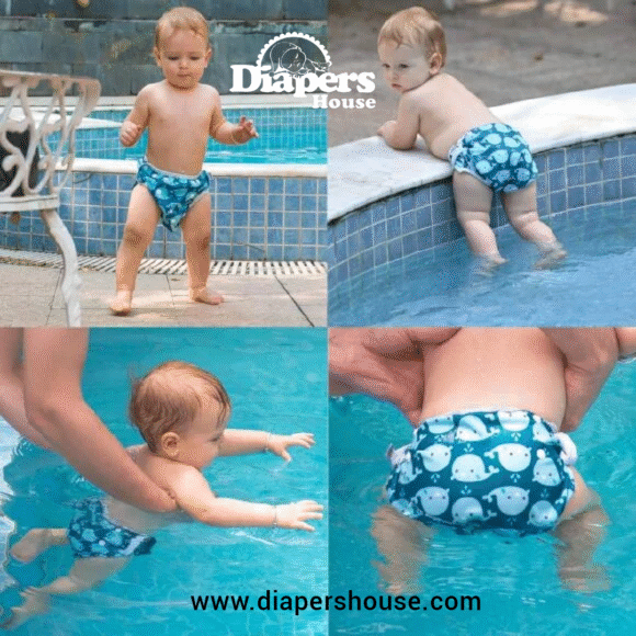 ALVABABY 2-Pack Reusable Swim Diapers – Adjustable One Size for Babies & Toddlers, Perfect for Swimming Classes (SW18-21) - Image 2