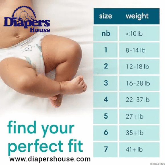 Pampers Pure Protection Size 1 Diapers – 198-Pack, Hypoallergenic, Premium Disposable Baby Diapers for One-Month Supply - Image 3