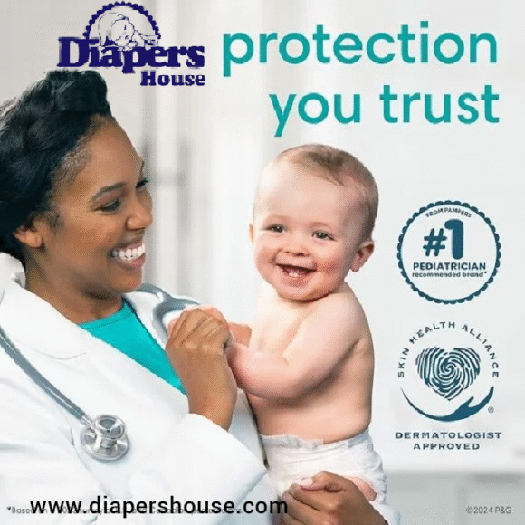 Pampers Pure Protection Size 1 Diapers – 198-Pack, Hypoallergenic, Premium Disposable Baby Diapers for One-Month Supply - Image 4