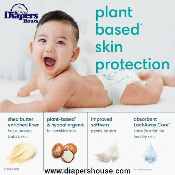 Pampers Pure Protection Size 1 Diapers – 198-Pack, Hypoallergenic, Premium Disposable Baby Diapers for One-Month Supply - Image 6