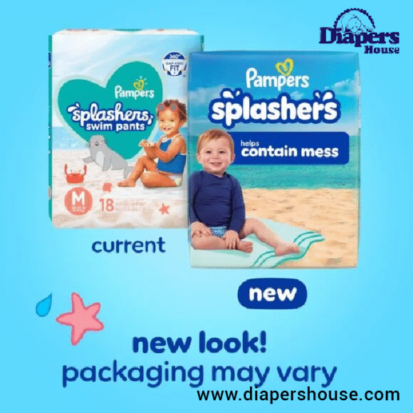 Pampers Swim Pants – Size M, 18-Pack, Disposable Baby Swim Diapers with Secure, Gap-Free Fit - Image 4