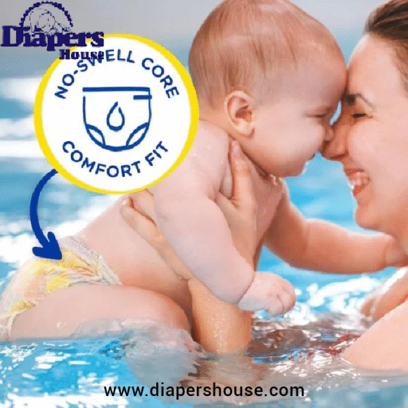 Pampers Swim Pants – Size M, 18-Pack, Disposable Baby Swim Diapers with Secure, Gap-Free Fit - Image 6
