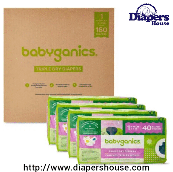 Babyganics Size 1 Diapers (160 Count) – Ultra-Absorbent, Breathable, with Triple Protection - Image 3