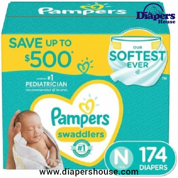 Pampers Swaddlers Newborn Diapers (Up to 10 lbs), 174 Count